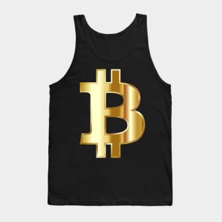 Bitcoin symbol BTC trending digital gold aesthetic design Tank Top